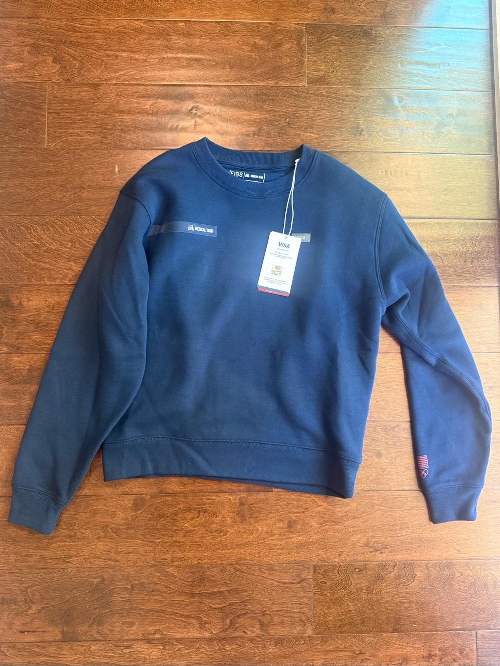 NWT FIGS x Team USA Crewneck Sweatshirt - Size Small in Blue